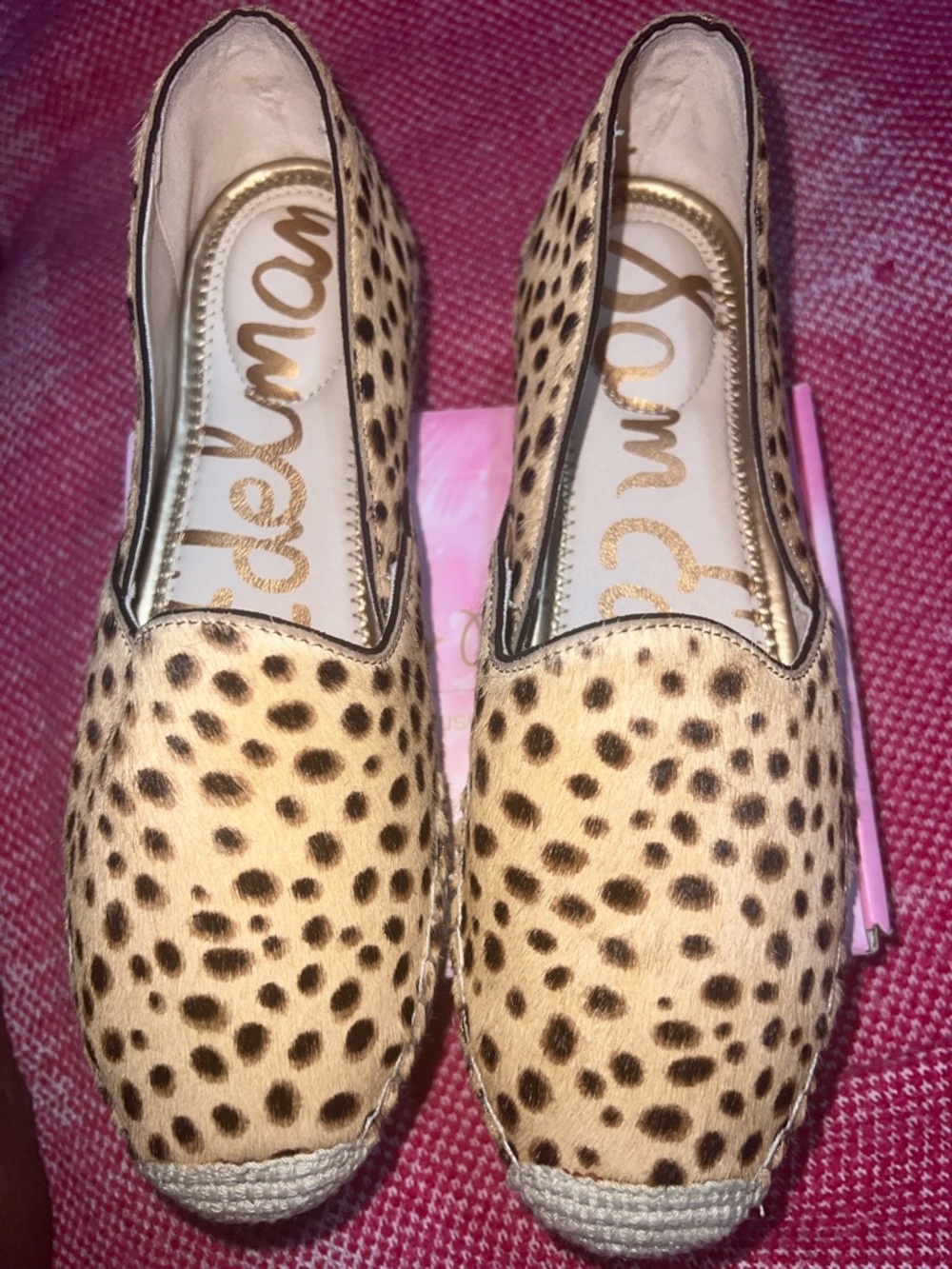 Sam Edelmam Leopard Espadrille Flats Calf Hair Size 7 NWOT